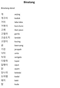 E-BOOK BAHASA KOREA BINATANG