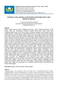 E-BOOK KENDALA DALAM BELAJAR BAHASA INGGRIS DAN CARA 
MENGATASINYA