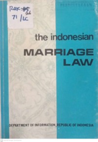 THE INDONESIAN MARRIAGE LAW